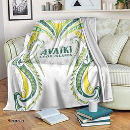 Rugby Cook Islands Avaiki Blanket White Kuki Airani Tribal Maori Inspired LT9