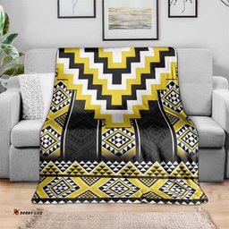 Yellow Taniko Aotearoa Blanket Niho Taniwha Mix Poutama LT14