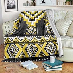 Yellow Taniko Aotearoa Blanket Niho Taniwha Mix Poutama LT14