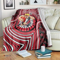St Kilda Football Club Blanket Indigenous Monochrome Dot Art Mascot Style TS04