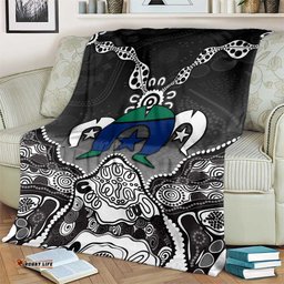 Torres Strait Islander Flag Blanket Dhari Indigenous Dotwork Pattern Art TS04