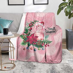 Watercolor Pink Galah Flowers Blanket Australia Christmas Vibes LT9
