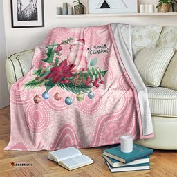 Watercolor Pink Galah Flowers Blanket Australia Christmas Vibes LT9