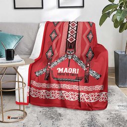 Toitu Te Tiriti Waitangi Blanket Red Wharenui House LT9