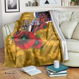 West Eagles ANZAC Personalised Blanket Lest We Forget Poppy Camo LT9