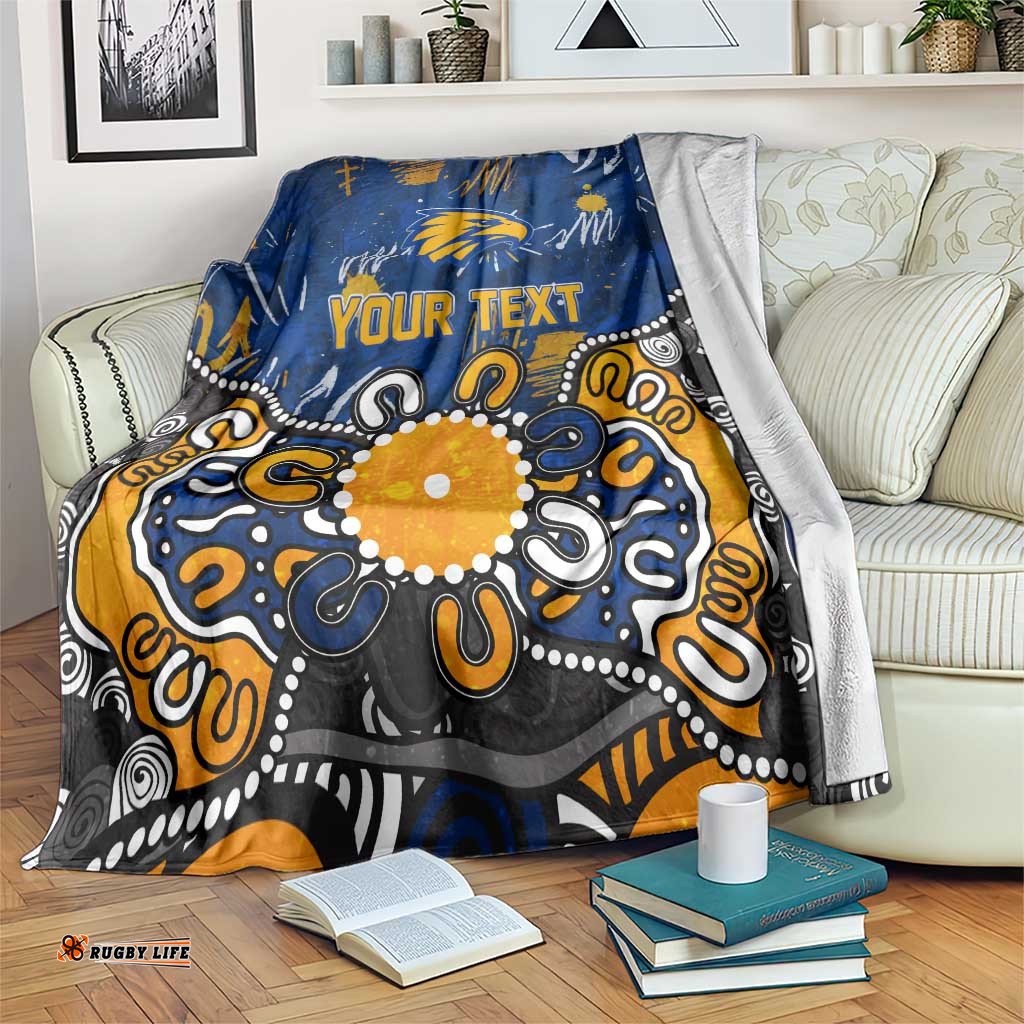 Personalized West Coast Eagles Blanket Aboriginal Dot Painting Graffiti Style TS04