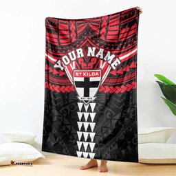 Personalized St Kilda Saints Blanket Polynesian Tribal Pattern Heritage Football TS04