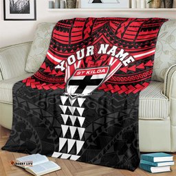 Personalized St Kilda Saints Blanket Polynesian Tribal Pattern Heritage Football TS04