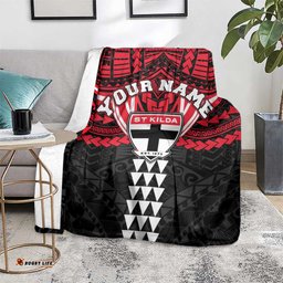 Personalized St Kilda Saints Blanket Polynesian Tribal Pattern Heritage Football TS04