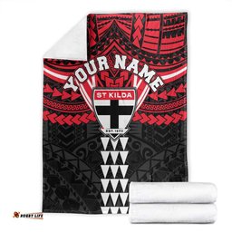 Personalized St Kilda Saints Blanket Polynesian Tribal Pattern Heritage Football TS04