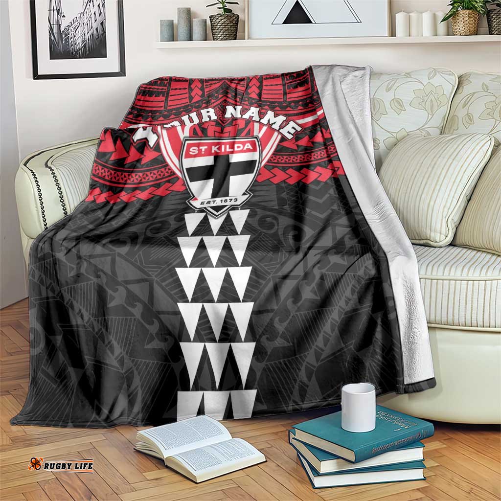 Personalized St Kilda Saints Blanket Polynesian Tribal Pattern Heritage Football TS04