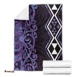 Purple Aotearoa Blanket Taniko Motifs With Paua Shell Kowhaiwhai LT14