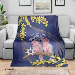 Pink Galah Australia Day Blanket 26th January Golden Wattle Flag Color LT14
