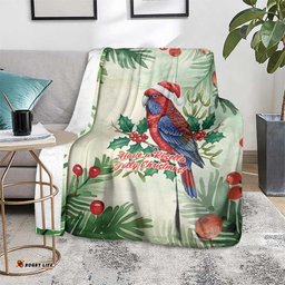 Watercolor Floral Crimson Rosella Blanket Its Aussie Christmas Time! LT9
