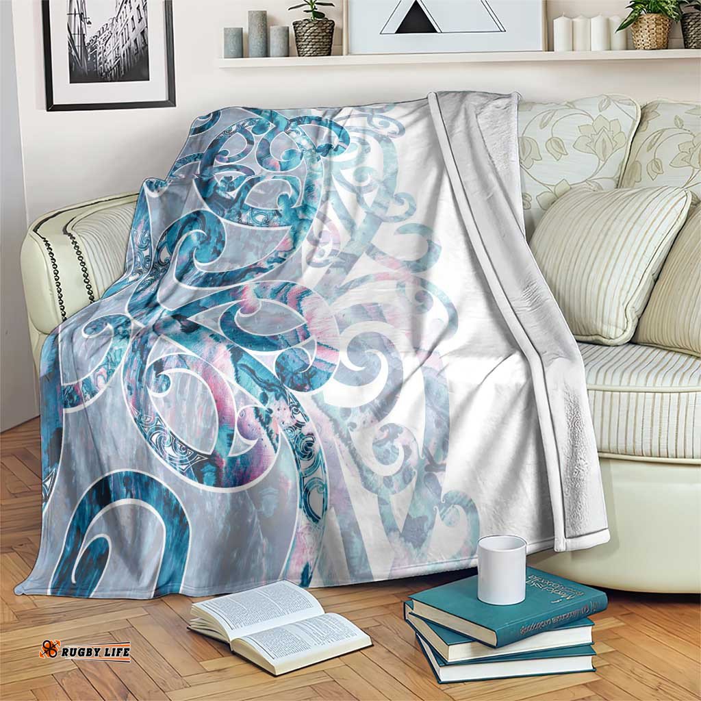 Turquoise Paua Shell Maori Blanket Koru Kowhaiwhai LT7