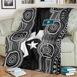 Torres Strait Islander Blanket Flag Feather Headdress Indigenous Dotwork Tribal Art TS04