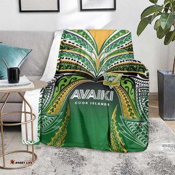 Cook Islands Rugby League Blanket Avaiki Tatau Tribal Motifs Black Color LT03