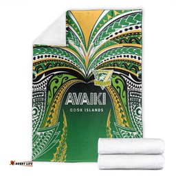 Cook Islands Rugby League Blanket Avaiki Tatau Tribal Motifs Black Color LT03