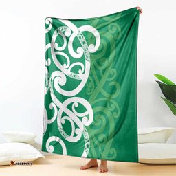 Pounamu Green Maori Blanket Koru Kowhaiwhai LT7
