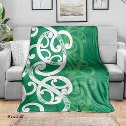 Pounamu Green Maori Blanket Koru Kowhaiwhai LT7