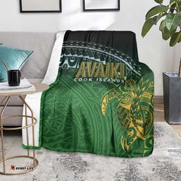 Cook Islands Rugby Kuki Avaiki Blanket Tribal Turtle LT7