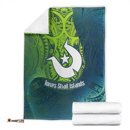 Torres Strait Islands Blanket Vibrant Polynesian Tribal Pattern Art TS04