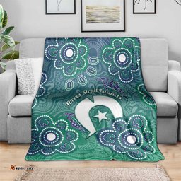 Sea Turtle Torres Strait Islands Blanket Pacific Indigenous Australian Oceanic Dot Art TS04