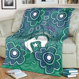 Sea Turtle Torres Strait Islands Blanket Pacific Indigenous Australian Oceanic Dot Art TS04
