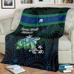 Torres Strait Islands Sea Turtle and Dhari Blanket Oceanic Indigenous Dotwork Tribal Illustration TS04