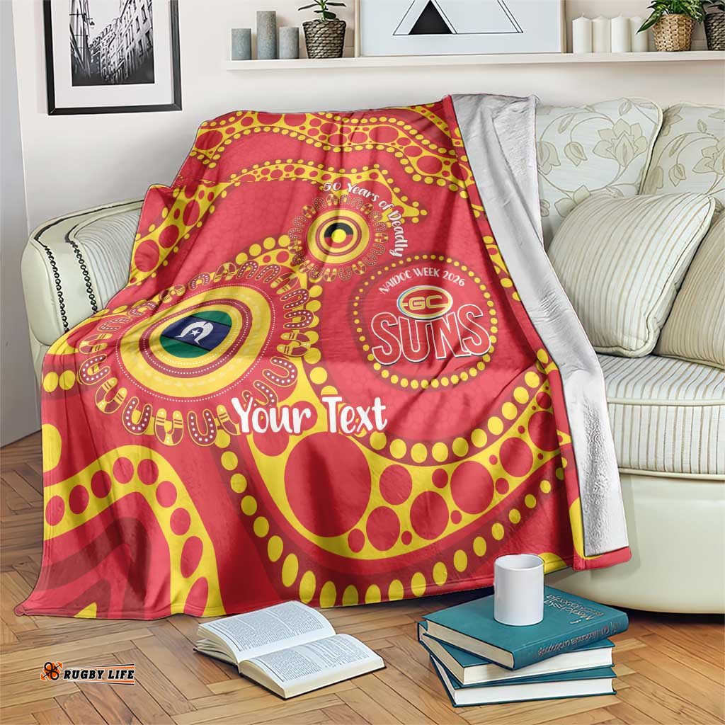 Suns NAIDOC Week 2026 Personalised Blanket 50 Years of Deadly Aboriginal Art LT14