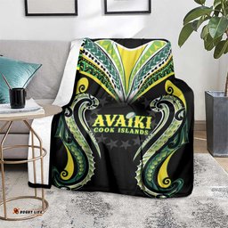 Rugby Cook Islands Avaiki Blanket Black Kuki Airani Tribal Maori Inspired LT9