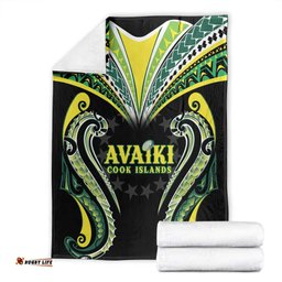 Rugby Cook Islands Avaiki Blanket Black Kuki Airani Tribal Maori Inspired LT9