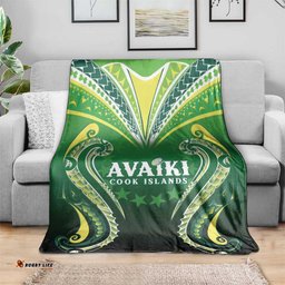 Rugby Cook Islands Avaiki Blanket Green Kuki Airani Tribal Maori Inspired LT9