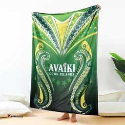 Rugby Cook Islands Avaiki Blanket Green Kuki Airani Tribal Maori Inspired LT9