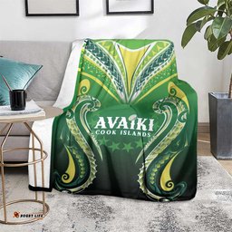 Rugby Cook Islands Avaiki Blanket Green Kuki Airani Tribal Maori Inspired LT9