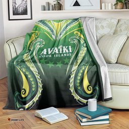 Rugby Cook Islands Avaiki Blanket Green Kuki Airani Tribal Maori Inspired LT9
