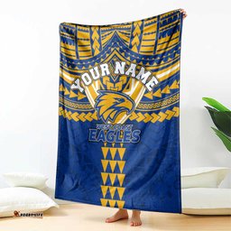 Personalized West Coast Eagles Blanket Polynesian Tribal Pattern Heritage Football TS04