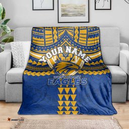 Personalized West Coast Eagles Blanket Polynesian Tribal Pattern Heritage Football TS04