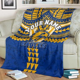 Personalized West Coast Eagles Blanket Polynesian Tribal Pattern Heritage Football TS04
