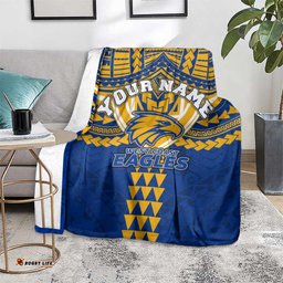 Personalized West Coast Eagles Blanket Polynesian Tribal Pattern Heritage Football TS04