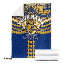 Personalized West Coast Eagles Blanket Polynesian Tribal Pattern Heritage Football TS04