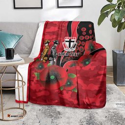 St Saints ANZAC Personalised Blanket Lest We Forget Poppy Camo LT9