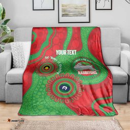 Rabbitohs NAIDOC Week 2026 Personalised Blanket 50 Years of Deadly Aboriginal Art LT14