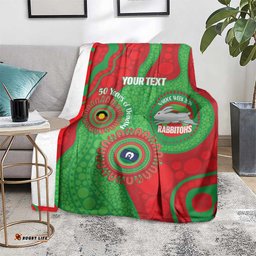 Rabbitohs NAIDOC Week 2026 Personalised Blanket 50 Years of Deadly Aboriginal Art LT14