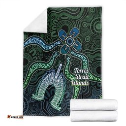 Torres Strait Islands Blanket Indigenous Australian Marine Tribal Dot Art TS04