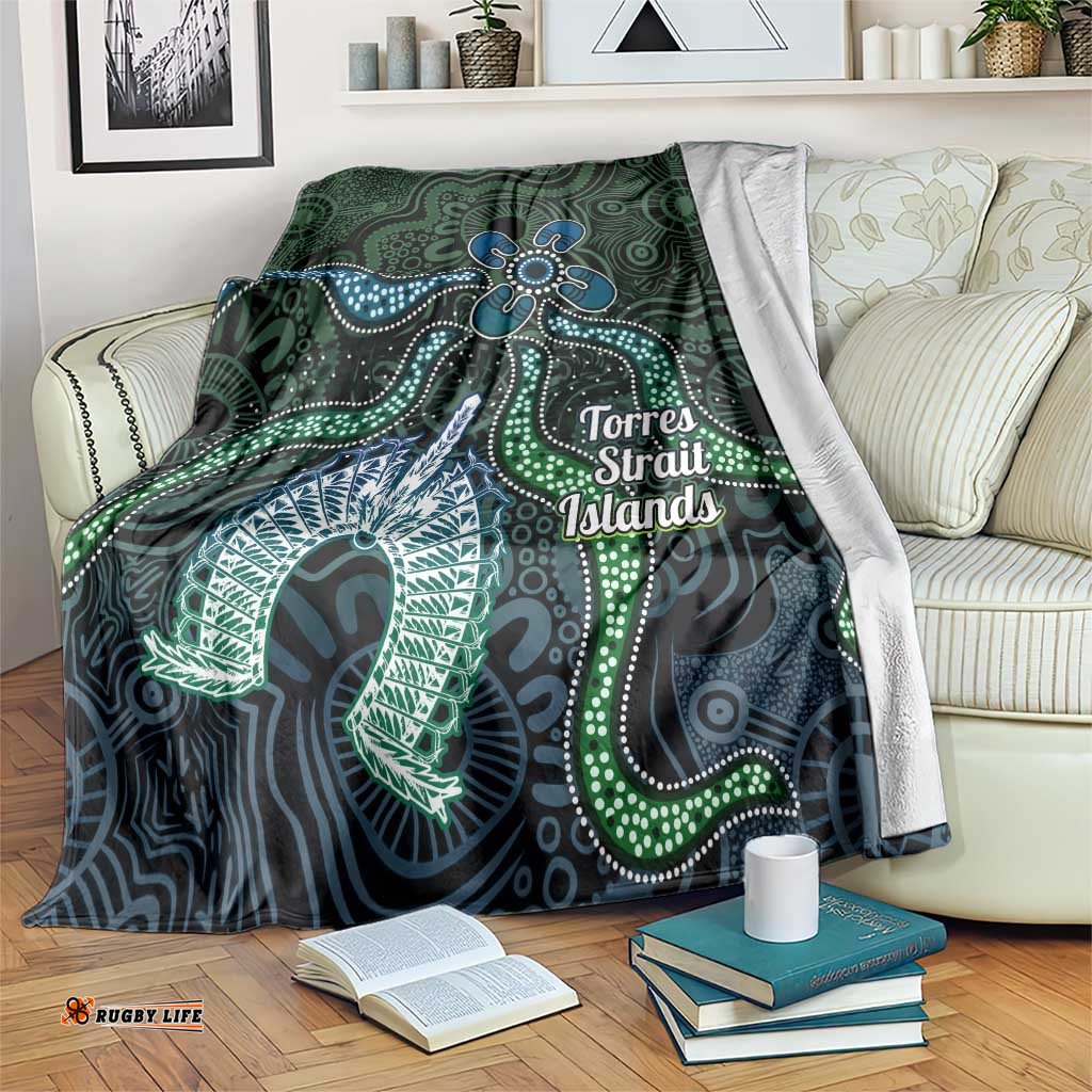 Torres Strait Islands Blanket Indigenous Australian Marine Tribal Dot Art TS04