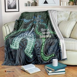Torres Strait Islands Blanket Indigenous Australian Marine Tribal Dot Art TS04