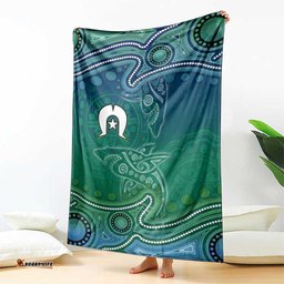Torres Strait Islands Blanket Shark Indigenous Australian Tribal Dot Art TS04