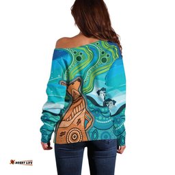 Aussie Aurora Borealis Aboriginal Art Off Shoulder Sweater LT7