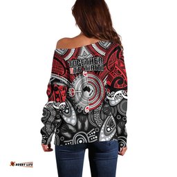 Aotearoa and Australia Off Shoulder Sweater New Zealand Honour The Treaty Ake!Ake!Ake! LT9